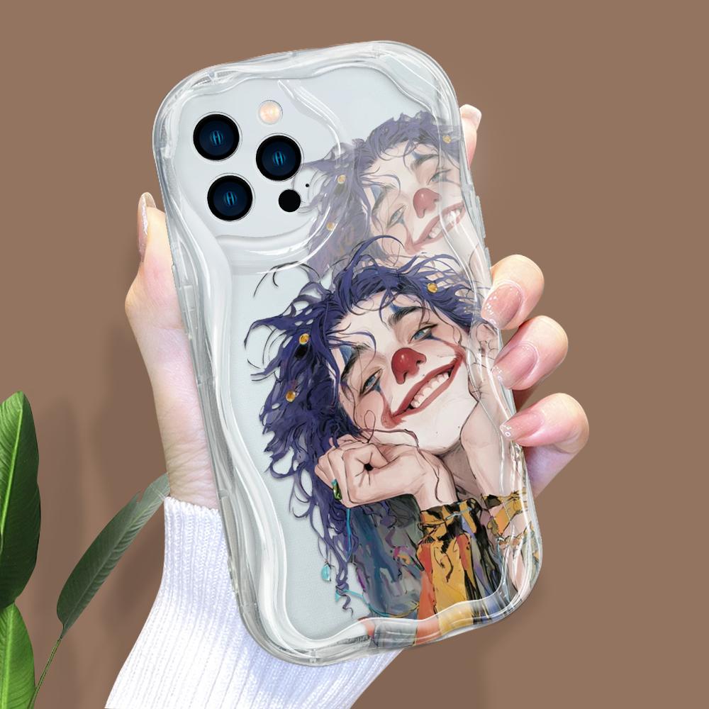 Kreslený vzor krémová textúra puzdro vlnitý okraj mäkký silikónový obal puzdro na telefón pre iPhone Samsung Huawei Honor Xiaomi Redmi Infinix Tecno