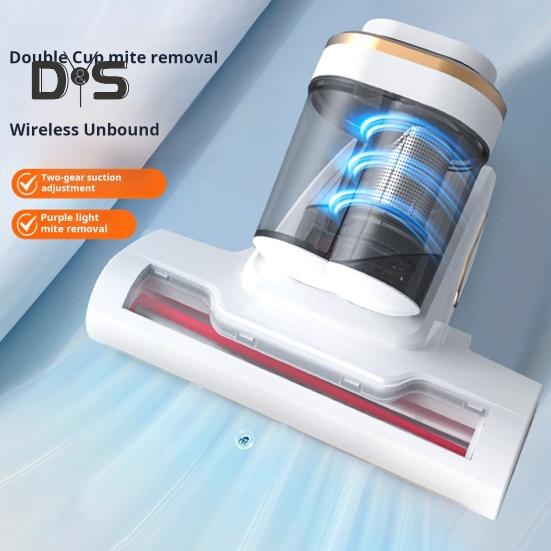 

Пылесос для матраса, 8,5 кПа, сильное всасывание, технология фиолетового света, перезаряжаемый беспроводной, 100 Вт, мощный ручной пылесос для удаления пыли белый