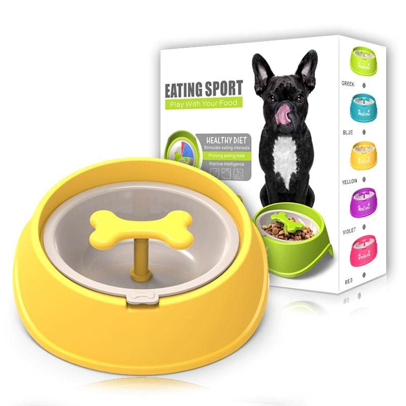 Dog Slow Feeder Bowl Anti Choking Rotating Bone Design Pet Feeding Dish for Small and Large Dog Food Bowl Cat Bowl Anti-choking