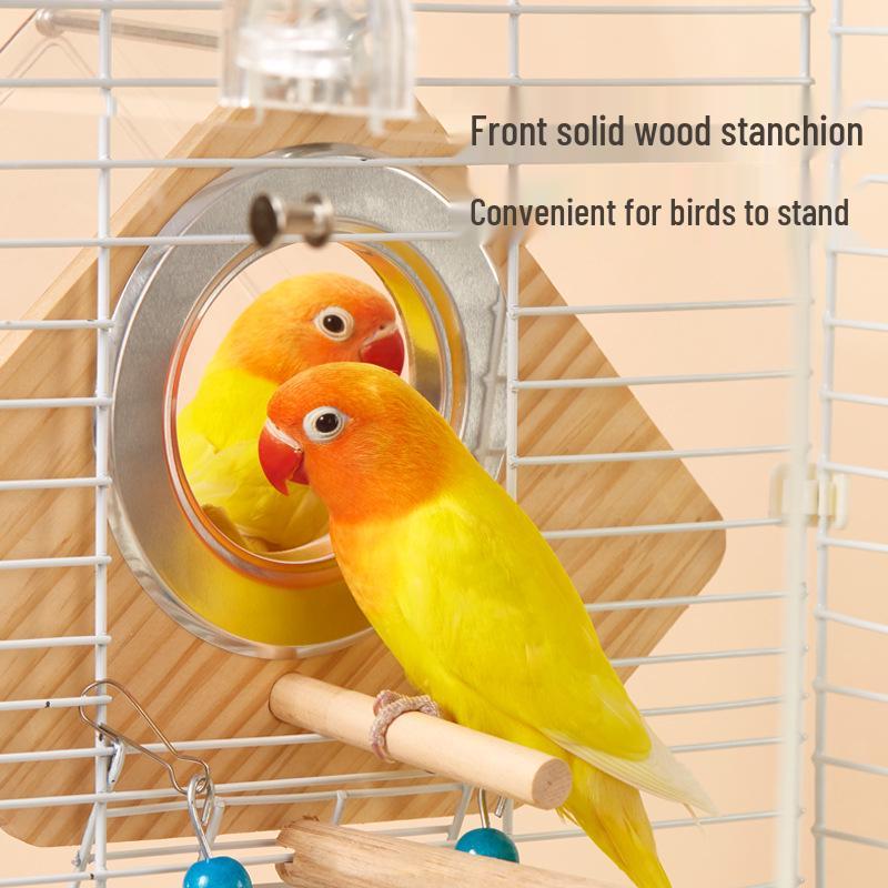 Jessie Transparent Birdhouse Budgie Lovebird Nest Cage Inside/Outside Breeding Box Supplies