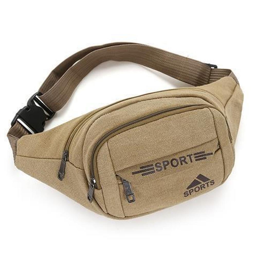 Canvas waist bag, men's chest bag, crossbody bag, outdoor sports, mountain climbing, cycling, sports function, student bag A-DH