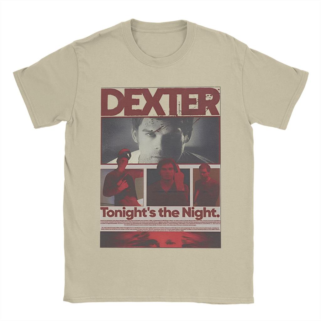 Camiseta de Algodón de la Película de Dexter Morgan para Adulto Verano Drama de TV Criminal Camisetas Retro Cuello Redondo Camiseta Harajuku Ropa Oversize