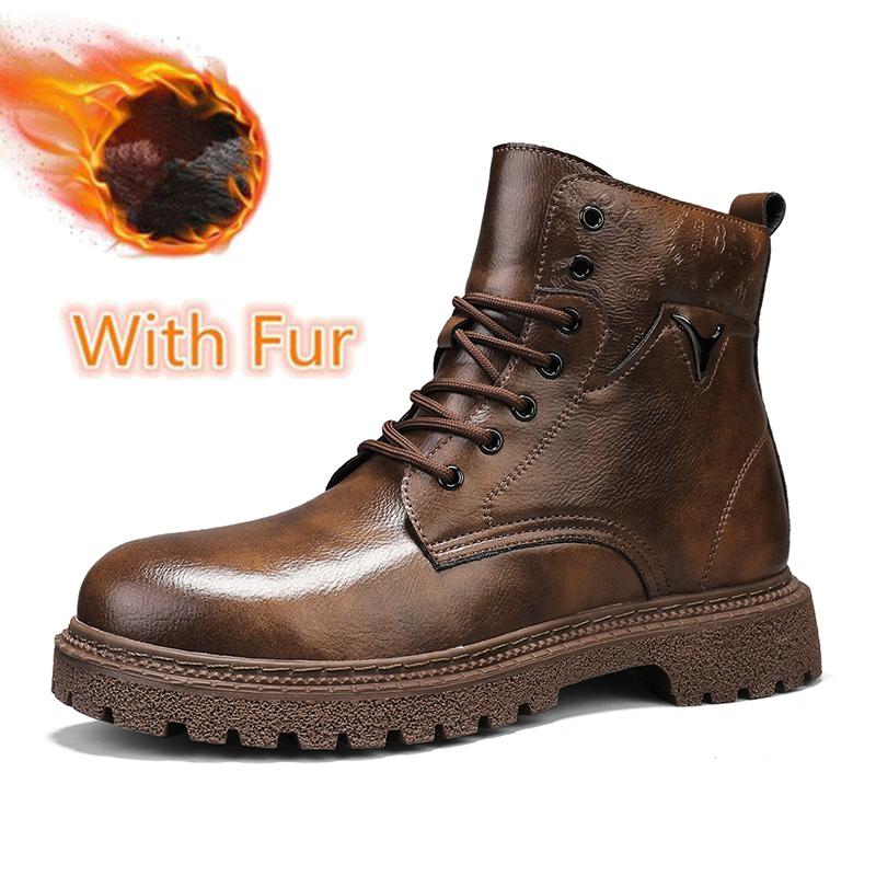 

Мода Новое поступление Высокие мужские туфли Повседневная обувь Мода Кожа Зимние плюшевые Снежные ботинки Ручной работы Мужские Мотоциклетные Ботильоны 38