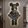 Wall Aesthetic Bear Clock Modern LED Light Unique Bear Silent Watch Lamp Clock Luxury Dining Livingroom Decoration Home Ornament