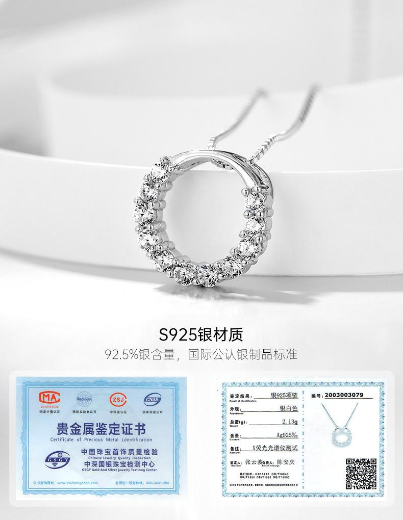 Schlichtes leicht luxuriöses Temperament Schlüsselbeinkette weiblicher Anhänger Netzrot kalter Wind für Frauen Kreis Halskette Schmuck Geschenk