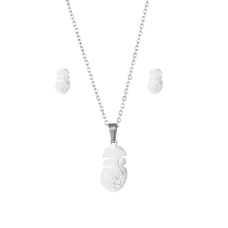 

RUI RUI YU персонализированное ожерелье с абстрактным лицом, модное ожерелье из нержавеющей стали, преувеличенное мужское и женское ювелирное изделие для пары, подарок