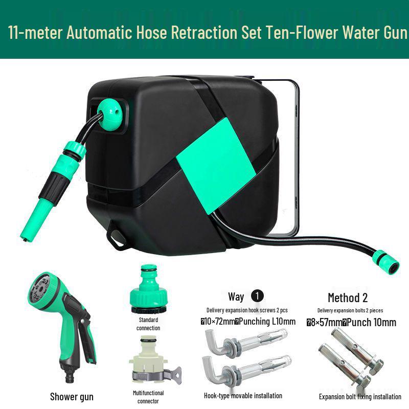 High-Pressure Retractable Water Hose Reel: Car Wash & Garden Watering Tool