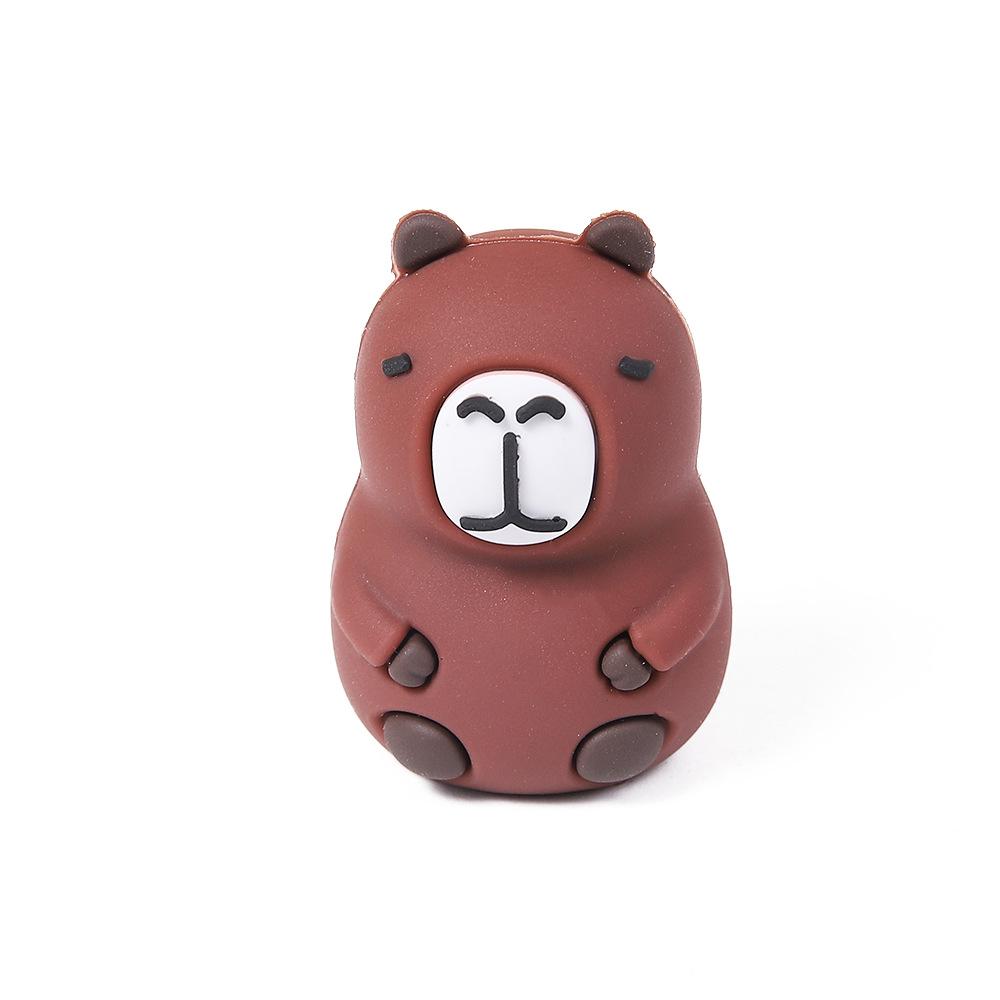 Cute Capybara Cartoon Animal Plush Pencil Sharpener and Desktop Ornament for Students