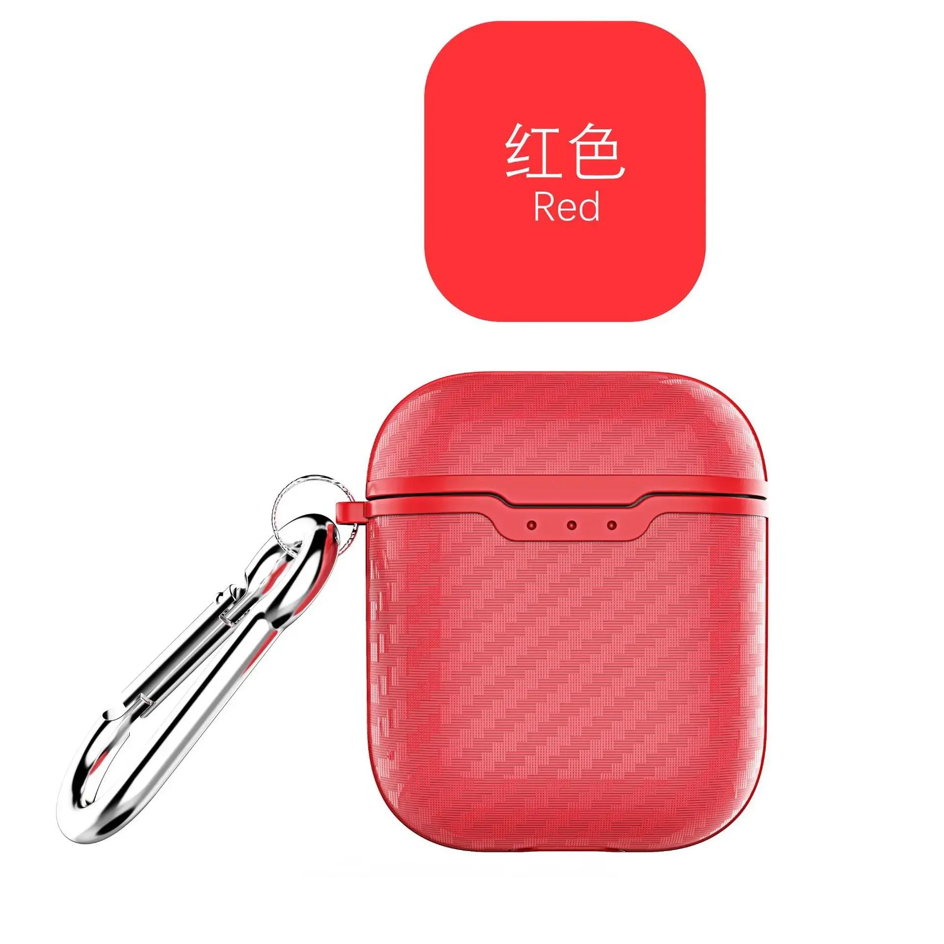 

Silicon Protection Box, Keychain Buckle for Wireless Bluetooth Earphone Luxury Carbon Fiber Cover Case