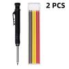 Solid Carpenter Mechanical Pencil with Sharpener Woodworking Drawing Pencil Tools 3 Colors Refill Construction Stationery