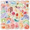 Stylish Laptop Stickers Dessert Fruit Decoration Self-adhesive Hand Account Journal Album Cartoon