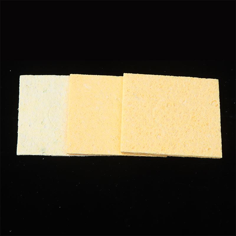 5Pcs Desoldering Soldering Iron Accessories 6*6CM Soldering Yellow Clean Sponge Solder Tip Cleaning Sponges Cleaner Pads