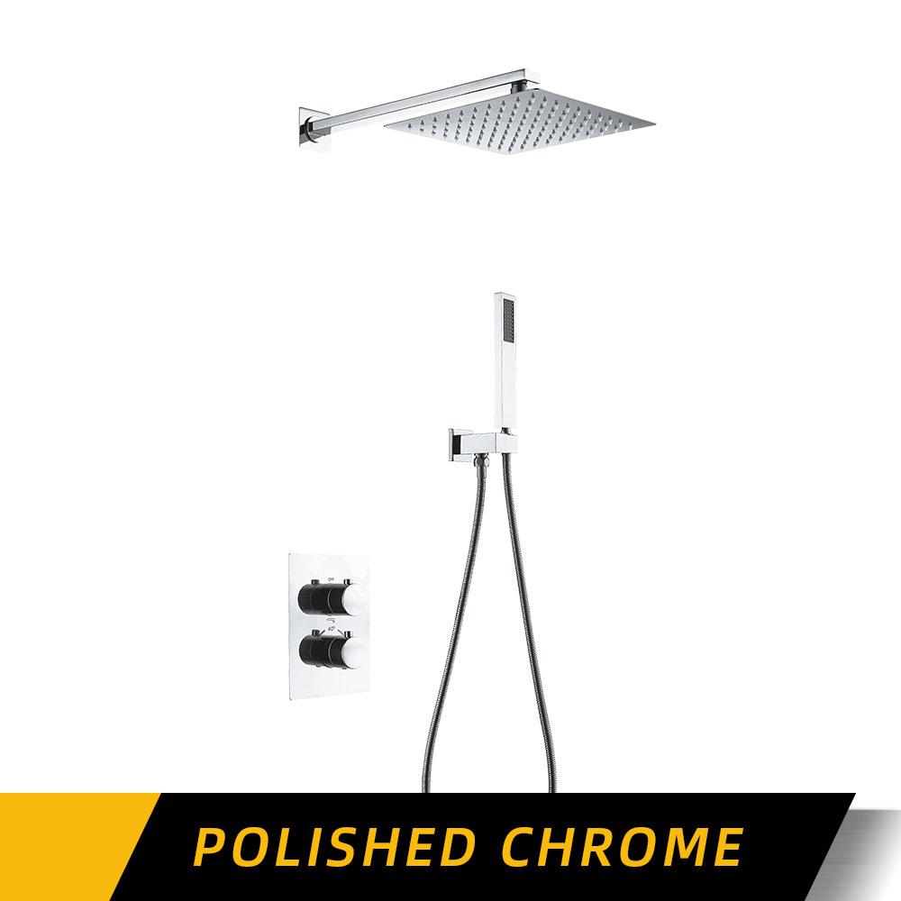 

Термостатический кран Gunmetal для горячей и холодной воды 8-16 дюймов, настенный смеситель для душа, квадратный набор для душа 8 inch