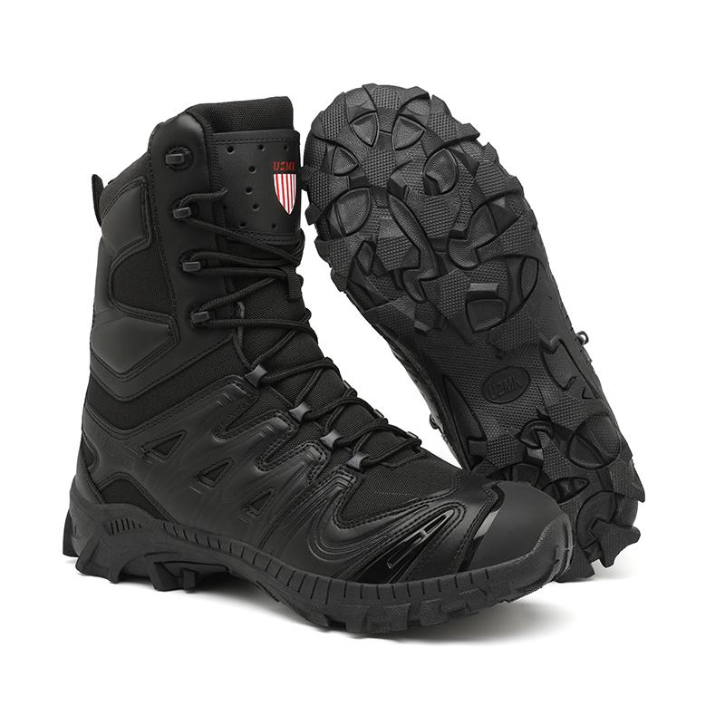 New Men's Motorcycle Boots, High-quality Cowhide Plush Tactical Boots, Flying Desert Boots, Hiking Shoes, Outdoor Sports And Hun