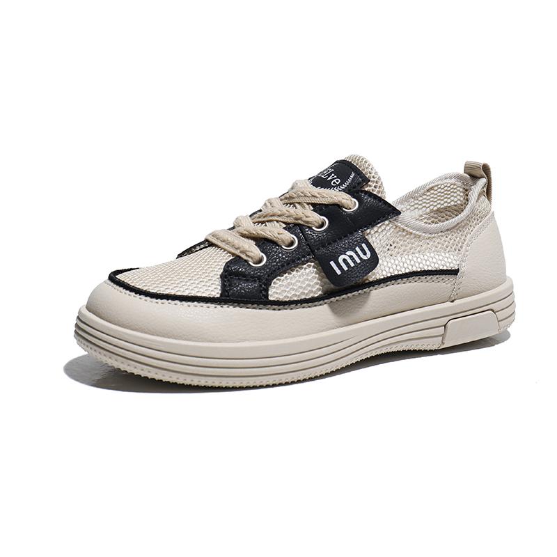 Fashion 2025 Shoes Female Mixed Colors Mesh Women's Vulcanize Shoes Outdoor Breathable Women Sneakers Lace Up Low Heel Casual Shoes