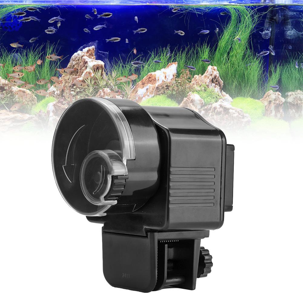 Heim-Aquarium Fischbecken Automatischer Futterautomat Timer Schwarz