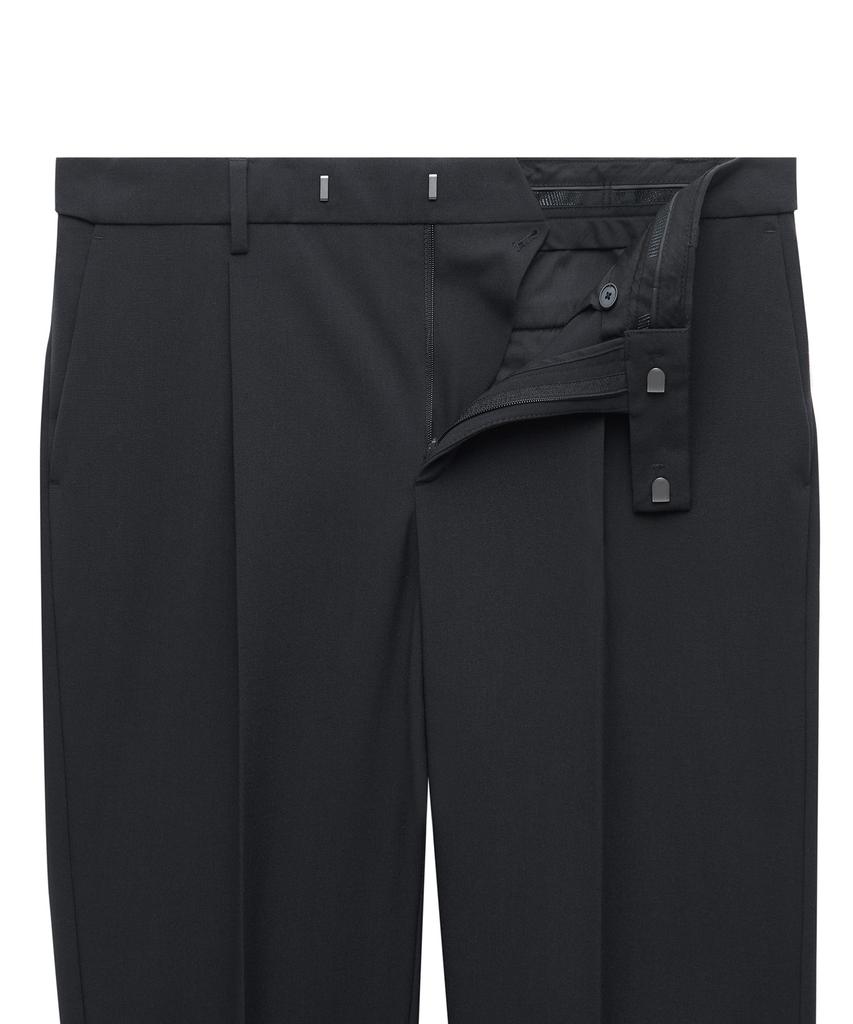 Musinsa Standard Lightweight Loose Tapered Hidden Banding Crop Slacks [Dark Gray]