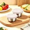 2Pcs 40ML Stainless Steel Salad Dressing Container - Leakproof Lidded Sauce Cups, Portable Dipping Dishes for Sauces