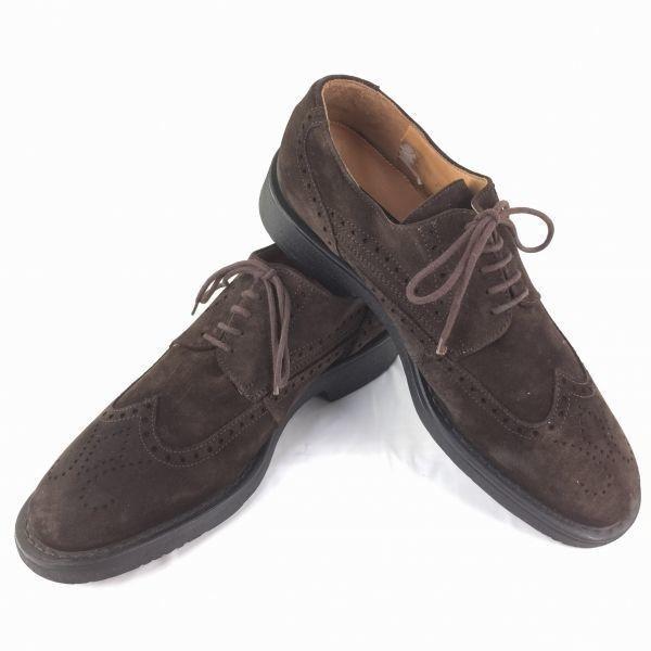 LLOYD IRVING Made In Germany Suede Leather Wingtip Business Shoes Brown Size 9F 27.5 Men's(USED)