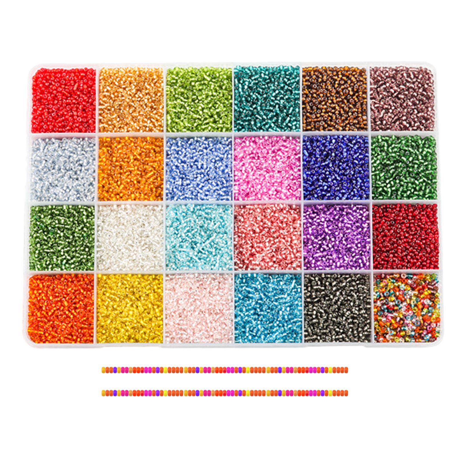 

23000x Glass Seed Beads Pony Beads Rainbow Multicolor for Craft Supplies