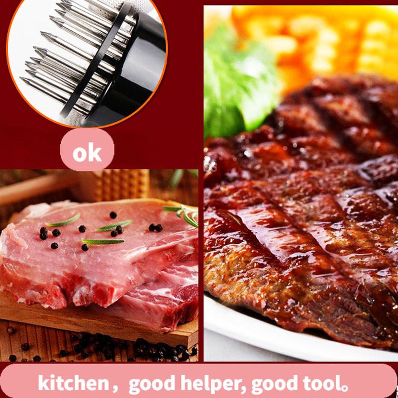 Profession Meat Tenderizer Needle For Steak Pork Kitchen Tool with 21 Steel Needle Loose Meat Hammer For Cooking BBQ Accessories