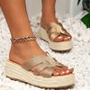Neue Sommer Trend Espadrille Plateau Keilsandalen Pantoletten Für Damen Freizeit Damen Strandschuhe Slipper Sandalen Große Größe 43