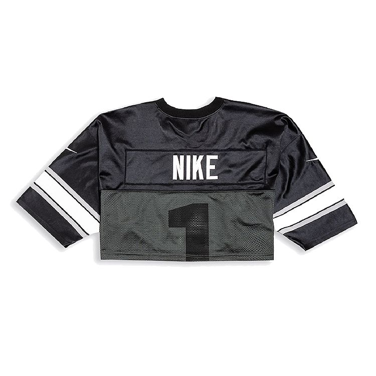 Nike Lab Collection Crop American Football Kurzarm T-Shirt Damen Tops Schwarz AR5967-010
