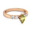 Peridot Tapered Five-Stone Ring -925 Sterling Silver Rose Gold Vermeil