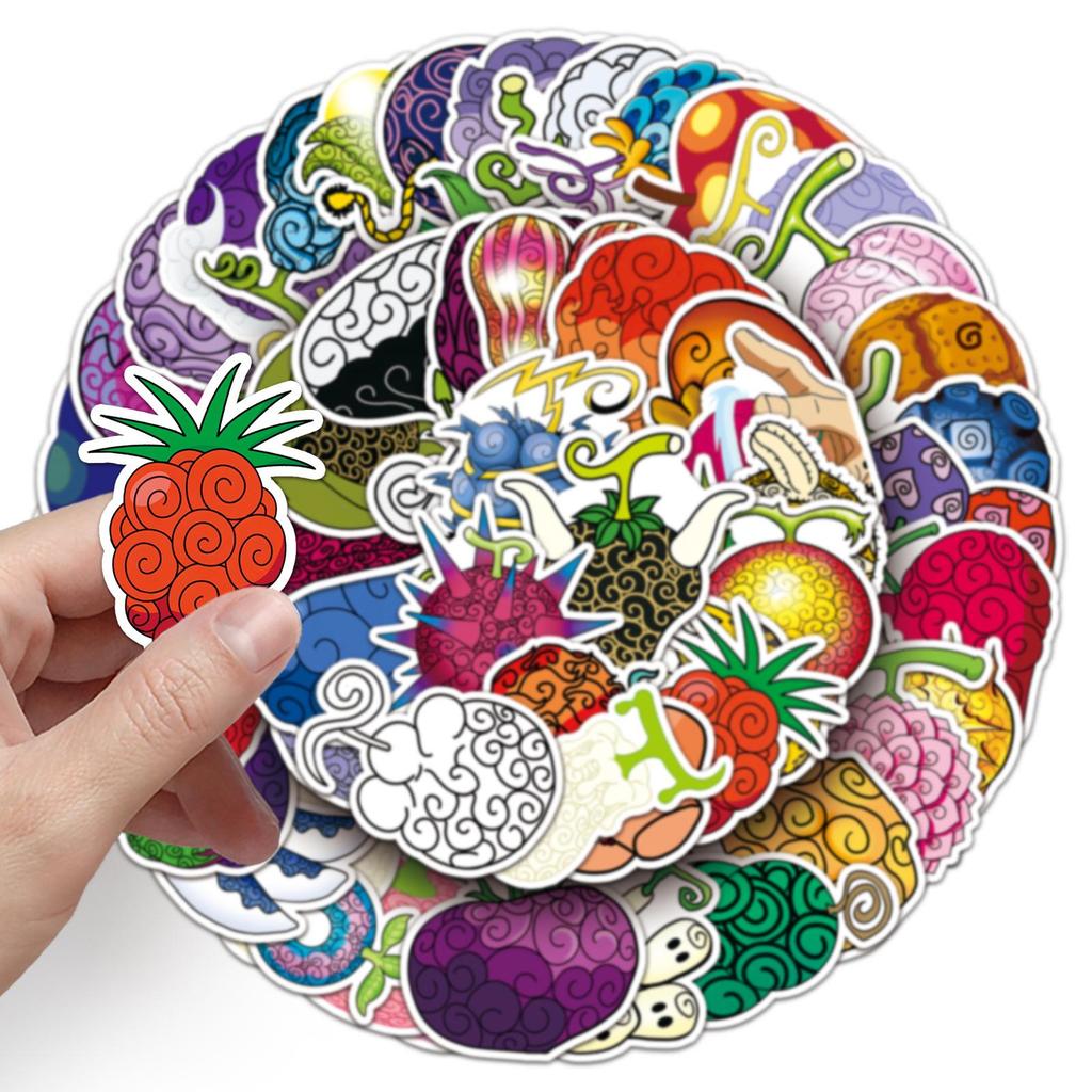 52 One Piece Devil Fruit Stickers: Japanese Anime Decoration for Phone Cases & Computers