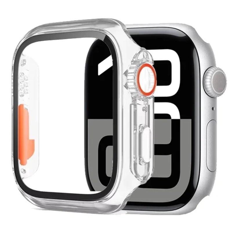 Glass+Case For Apple Watch 11 10 46/42mm 9 8 7 45/41mm Screen Protector Change To Ultra 4/3/2/1 iWatch 6 5 SE 44/40mm Bumper Cover