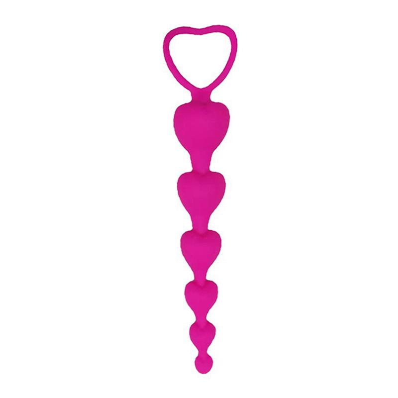 Soft Silicone Heart Beads Anal Plug Big Balls G-Spot Stimulating Butt Plug for Couples Adult Sexy Anal Masturbator Anus Toys