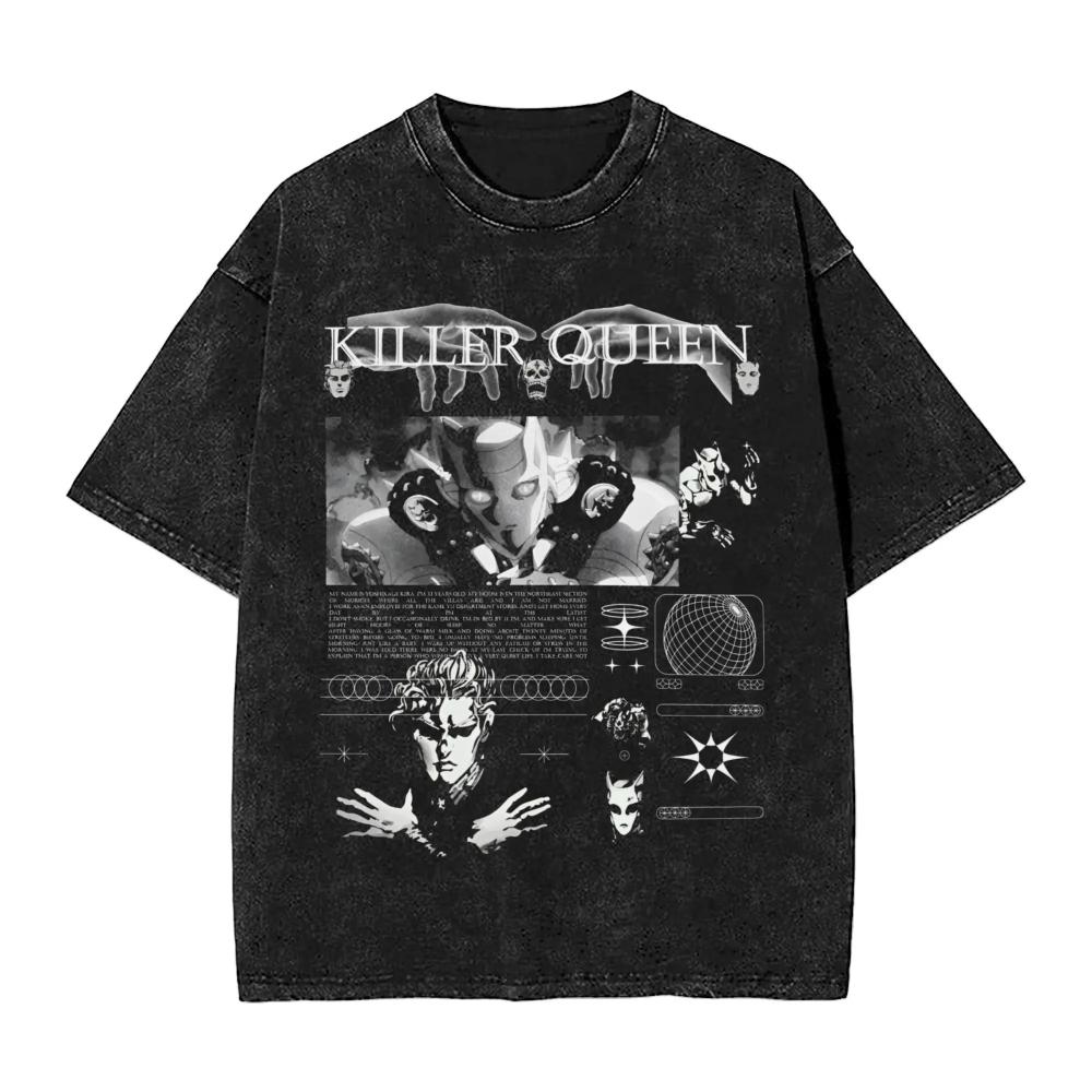 2026 Hot Sale JOJO Bizarre Adventure Gyro Zeppeli T Shirt Men Vintage Washed Oversized Tees Anime Graphic T-shirts Streetwear Cotton Tops Men Women