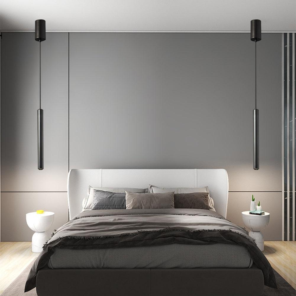 LED Pendant Lamp Metal Hall Hanging Chandelier LED Hanging Light Bar Black 3000K-6000K Eye Protection for Living Room Wall Decor