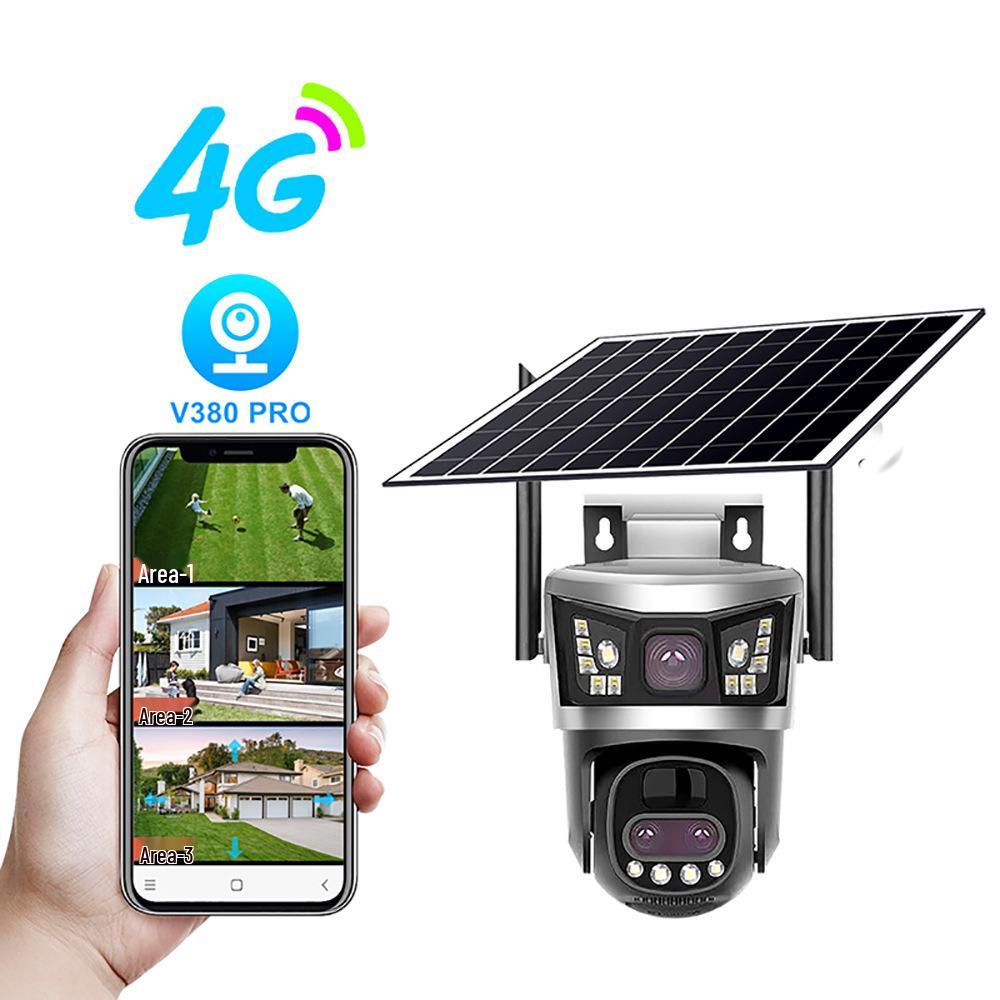

Камера V380pro з 10-кратним оптичним зумом, сонячною панеллю, HD, потрійною лінзою, 4G європейської мережі VTS05/10x Zoom/4G European Version