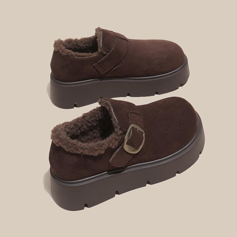 Women's soft elastic thick sole heightening winter fur one warm cold padded snow boots non-slip wear casual sports short cotton boots