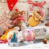 9Pcs Snow Globe Candy Jar Clear Plastic Round Craft Kit DIY Holiday Decorations Snow Globe Ornament Craft Making Parts