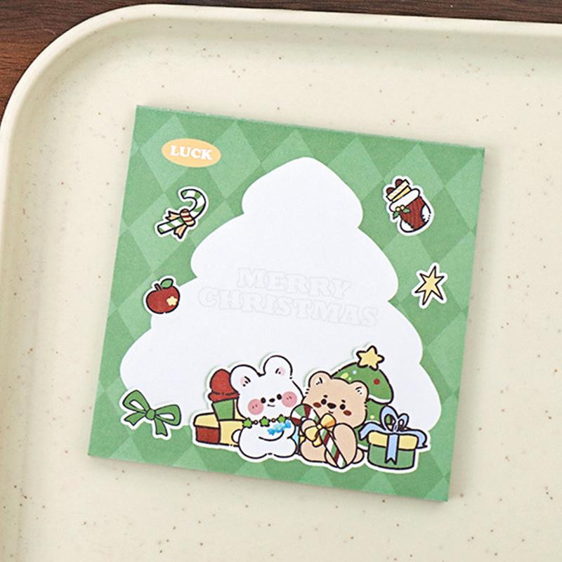 

50 листов мультяшных липких заметок, милые блокноты, креативные рождественские блокноты, портативные бумажные послания, школьные канцелярские принадлежности, подарки