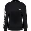 Li Ning Badminton Series Large Logo Casual Sports Pullover Round Neck Long Sleeve Sweatshirt Women Sweatshirt Black AWDSD44-1