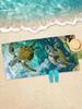 Ocean Turtle Print Beach Towel-Microfiber,Quick Drying,Highly Absorbent, Beach Choice-Coral Reef Bath Towel with Marine Organism