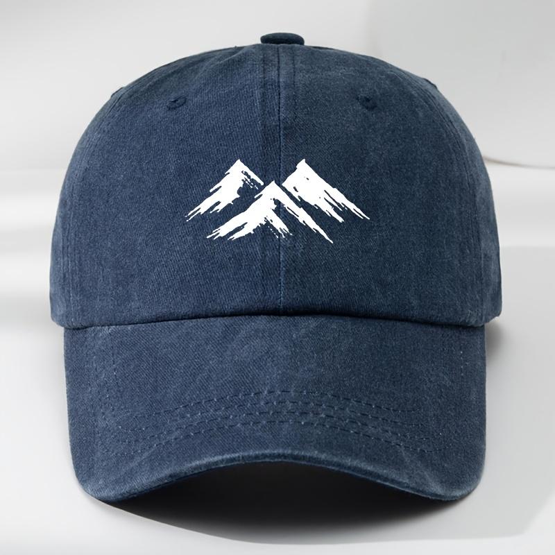 Interesting Baseball Cap, Mountain Print, Outdoor Men's Casual Sports, Breathable Duckbill Cap, Washed Retro Sun Hat
