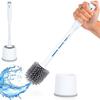 Silicone Toilet Brush With Liquid Dispenser, White, Bathroom