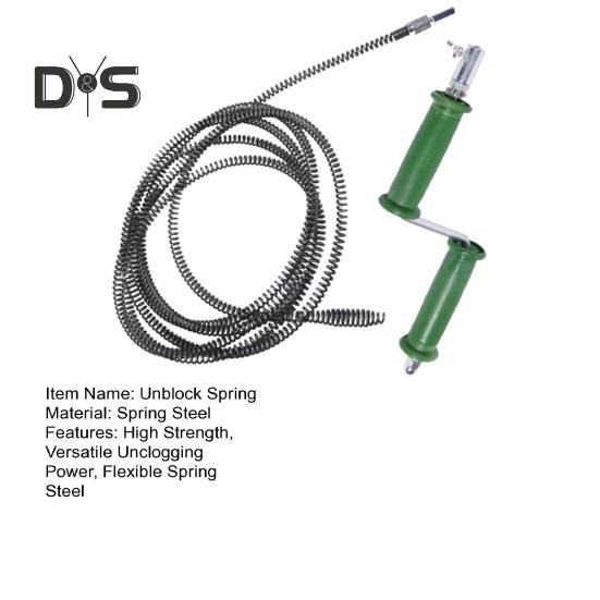 Unblock Spring Sewer Cleaning Brushes High Strength Spring Steel Dredge Spring Bead Chain Design Drain Cleaning Brush