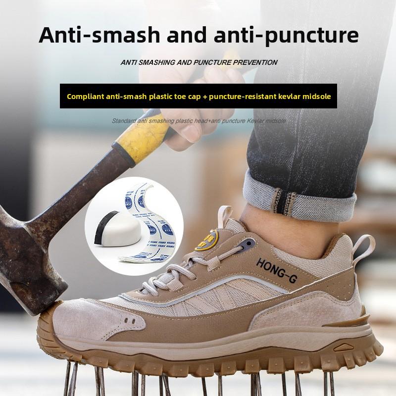 

Steel Toe Safety Boots Rotating Button Men Shoes Protection Waterproof Breathable Work Shoes for Men Anti Wear-resistant Static 46