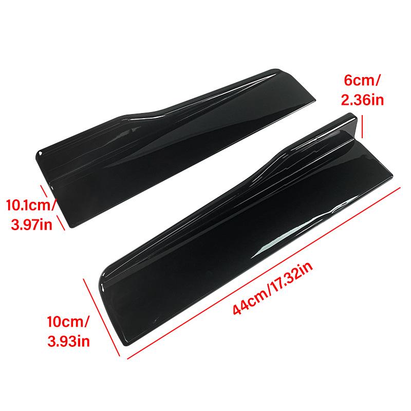 Universal 2PCS Car Side Skirts Lip Kits Glossy Black ABS Blade Style Spoiler Lip Kits for Sedan Coupe Hatchback Exterior Styling