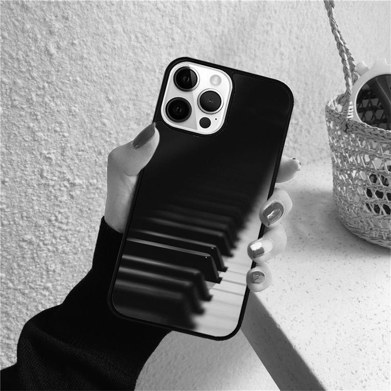 Musik Klaviertasten Handyhülle für iPhone 17 Air 16 Coque 15 14 12 13 PLUS 11 PRO MAX Rückseite Fundas Schale