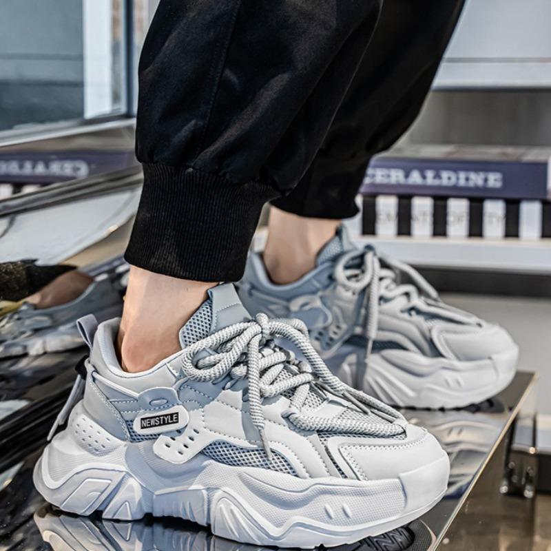 Fashion Men's Platform Sneakers 2025New Thick Sole Casual Shoes Breathable Mesh Sport Running Shoes for Men Lace Up Training Shoes Tenis