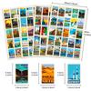 100 Stickers for World Landmarks Posters Stickers for Retro European and American Posters, Classic Movie Stickers for 4 Pieces/pack