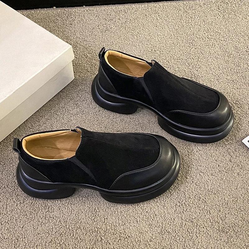 Fashion Female Shoes 2025 Hot Sale Loafers Classics Office Pumps High Heels Women Round Toe Med Heel Slip on Sewing Shoes for Women