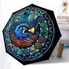 Oceanic Glass Fish Pattern Umbrella, Portable and Foldable Design, 8 Ribs, a Casual Accessory for Halloween, Christmas, and Birthday Gifts.