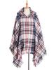 Nuovo pullover spinato primaverile e autunnale con cappello a quadri, mantello e scialle